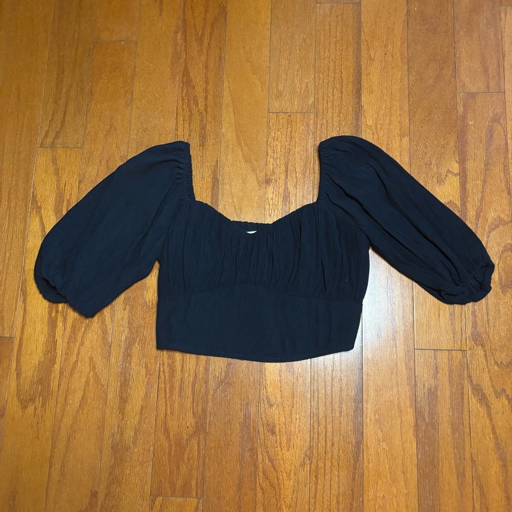 Abercrombie and Fitch black cropped top and pant set size S - Picture 4 of 8